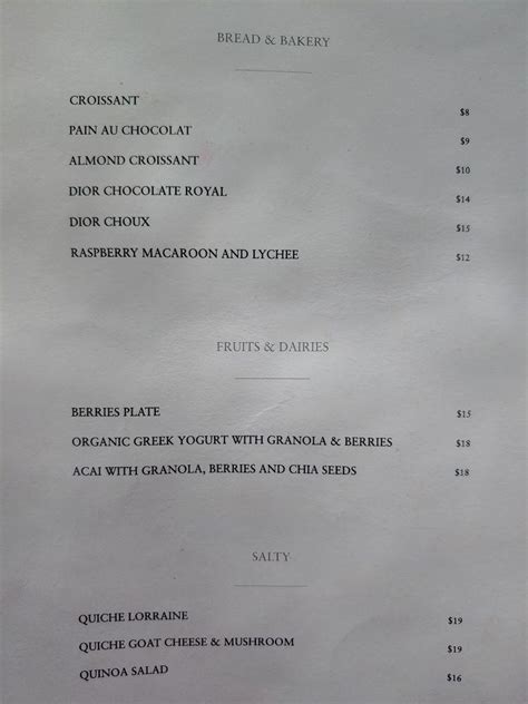 dior cafe miami menu prices.